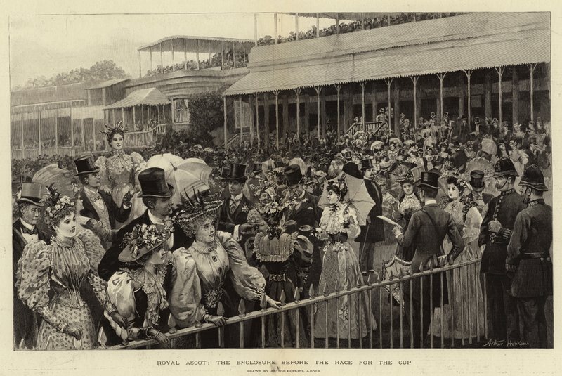 Royal Ascot, de omheining voor de race om de beker door Arthur Hopkins