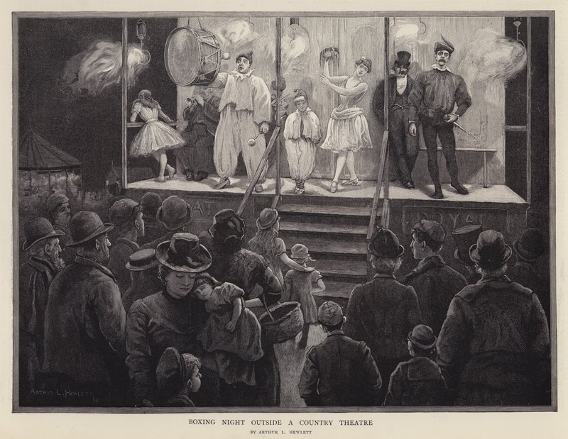 Boksavond buiten een plattelandstheater door Arthur L. Hewlett