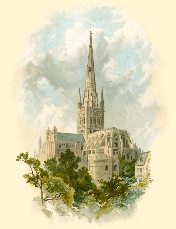 Kathedraal van Norwich, Zuidoost door Arthur Wilde Parsons