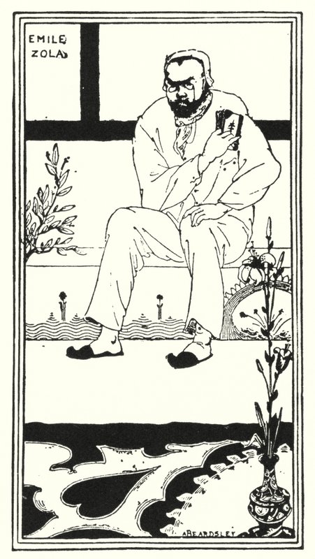 Portret van Emile Zola door Aubrey (after) Beardsley