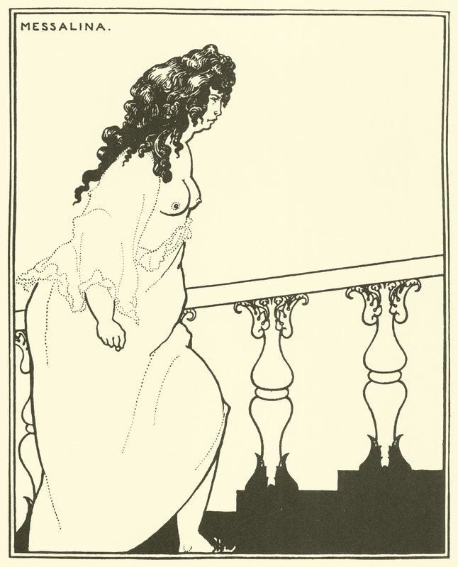Messalina terugkerend van het bad door Aubrey Beardsley