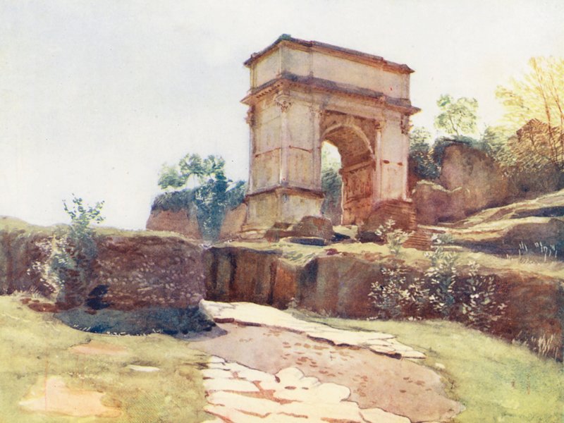 Rome: Boog van Titus vanaf de Via Sacra door Aubrey Waterfield