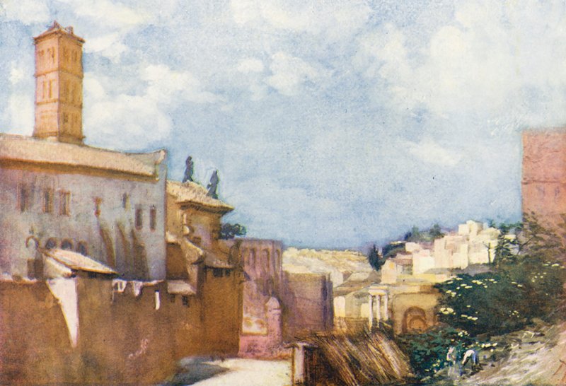 Rome: Uitzicht op S Francesca Romana en het Forum door Aubrey Waterfield