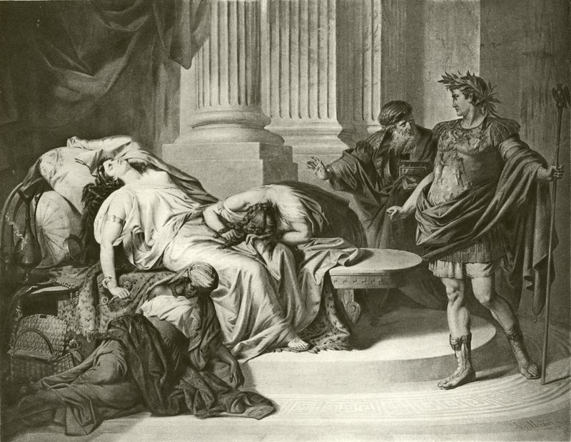 Augustus Caesar en Cleopatra door August von Heckel