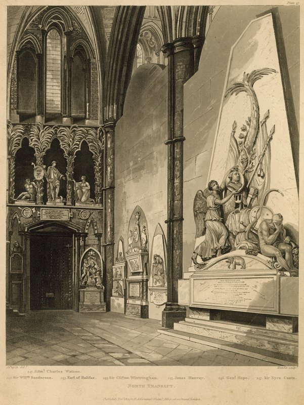 Noordtransept van Westminster Abbey door Augustus Charles Pugin