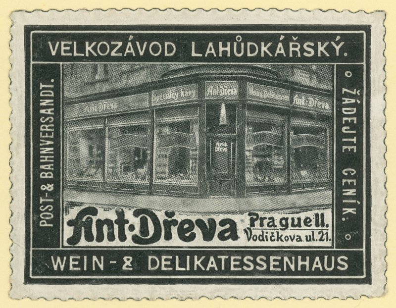 Anton Dreva wijnwinkel en delicatessen, Praag door Austrian School