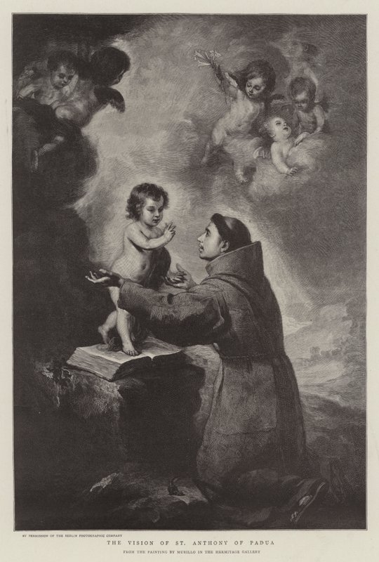 De visioen van Sint Antonius van Padua door Bartolomé Esteban Murillo