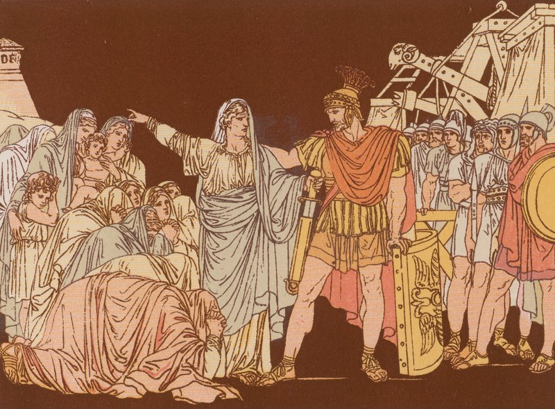 Coriolanus en zijn moeder door Bartolomeo Pinelli