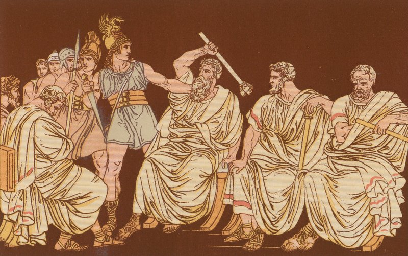 De Galliërs en de Senatoren door Bartolomeo Pinelli