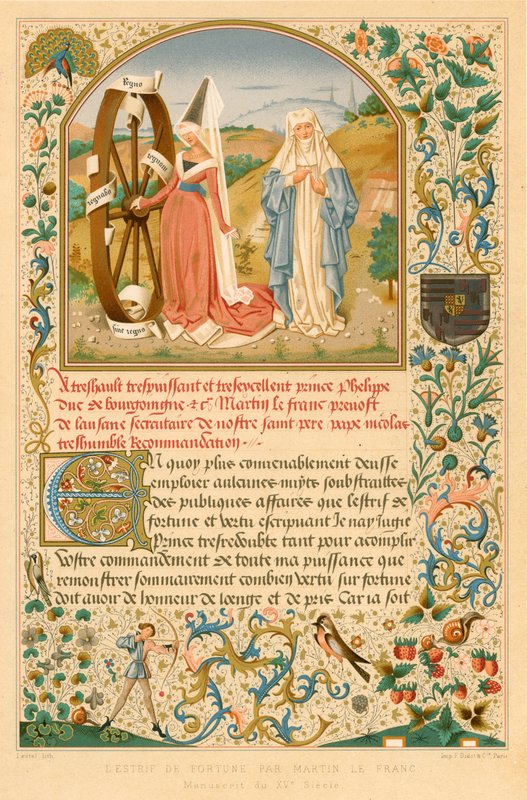 LEstrif de Fortune door Martin le Franc. Manuscript van de 15e eeuw door Belgian School