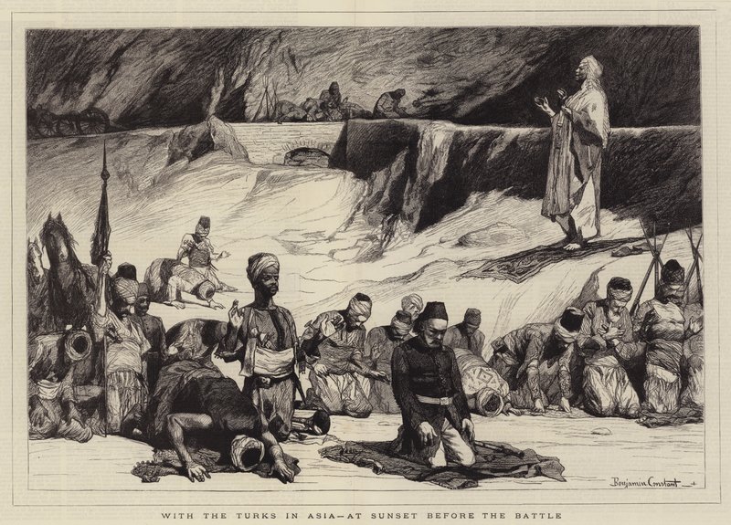 Bij de Turken in Azië, bij zonsondergang voor de Slag door Jean Joseph Benjamin Constant