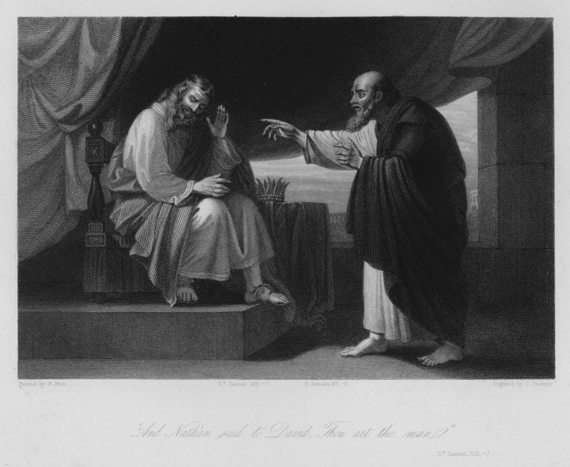 Nathan en David, II Samuel XII, 7 door Benjamin (after) West
