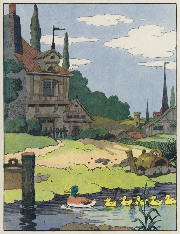 Wilde eend en haar eendjes door Benjamin Rabier
