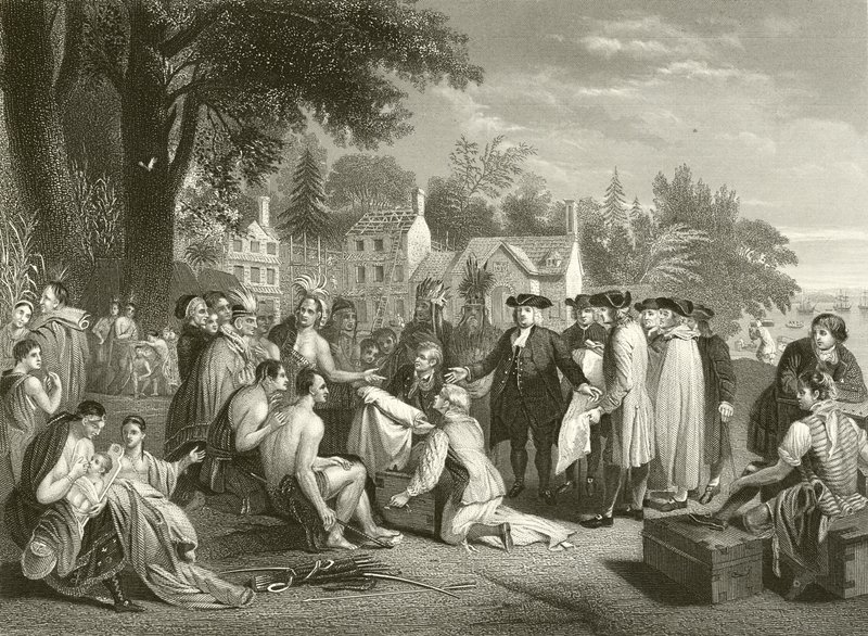Het verdrag van William Penn met de Indianen door Benjamin West