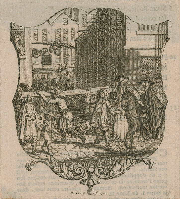 Een scène uit Londen, gedateerd 1720 door Bernard Picart