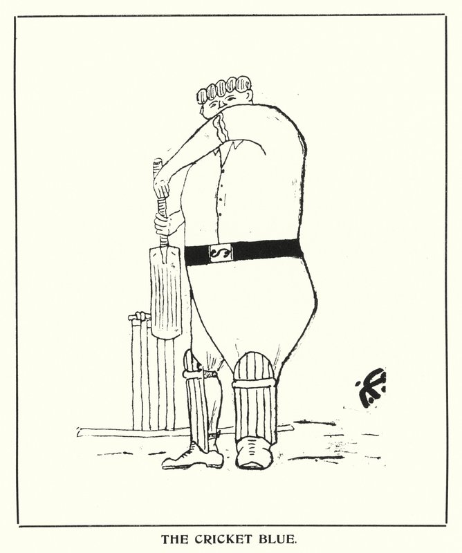 Oxford Grappen: De Cricket Blauwe (litho) door Bohun Lynch