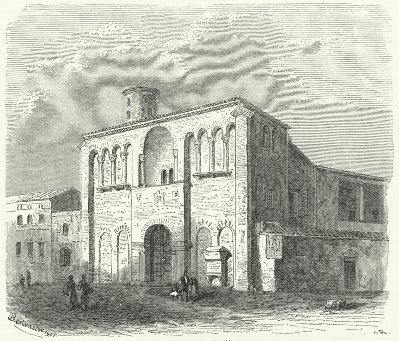 Het paleis van Theoderik de Grote in Ravenna door Bruno Heinrich Strassberger
