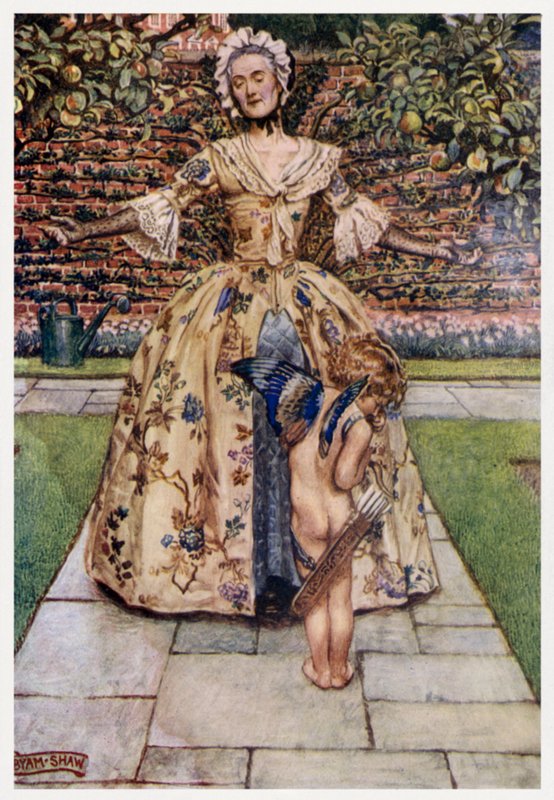 "Liefde houdt niet van de vallende vrucht, / Noch van de verdorde boom" door Byam (after) Shaw
