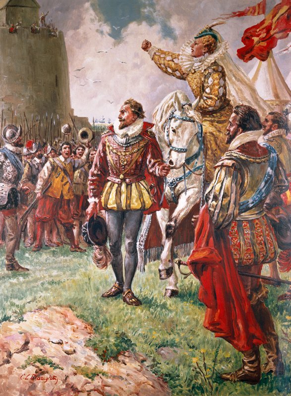 Elizabeth I (1533-1603) De krijgerkoningin (gouache op papier) door C.L. Doughty