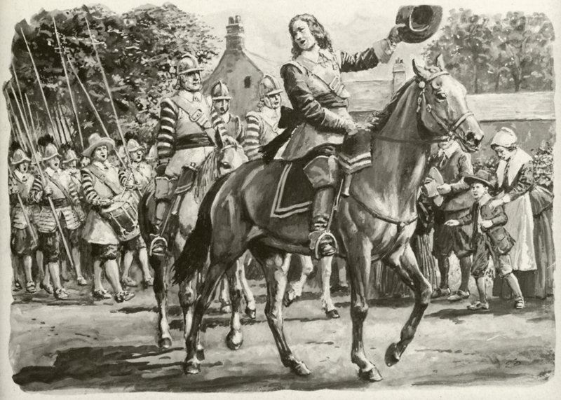 John Hampden (kleurenlitho) door C.L. Doughty