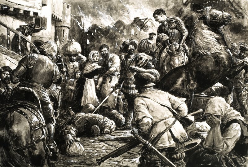 Ongeïdentificeerde zwaardvechter met invasieleger door C.L. Doughty