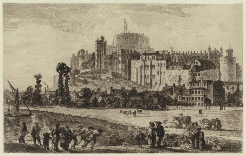 Windsor Kasteel in de Achttiende Eeuw (gravure) door C.O. Murray