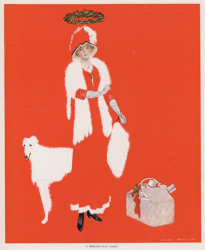 Coles Phillips Meisje, Een Hedendaagse Heilige (kleur litho) door C. Coles Phillips