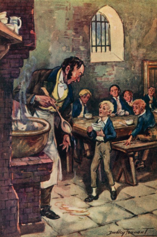 Illustratie voor Oliver Twist door Charles Dickens door C. Dudley (after) Tennant