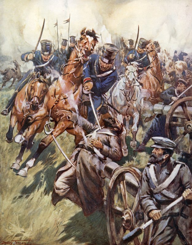 "Kozak en Rus werden door de sabelslag verbrijzeld en gespleten" door C. Dudley Tennant