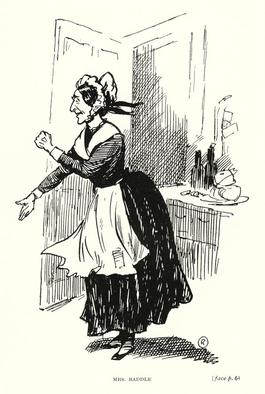 Dickens personage: Mevrouw Raddle door Captain Edward Henry Handley Read
