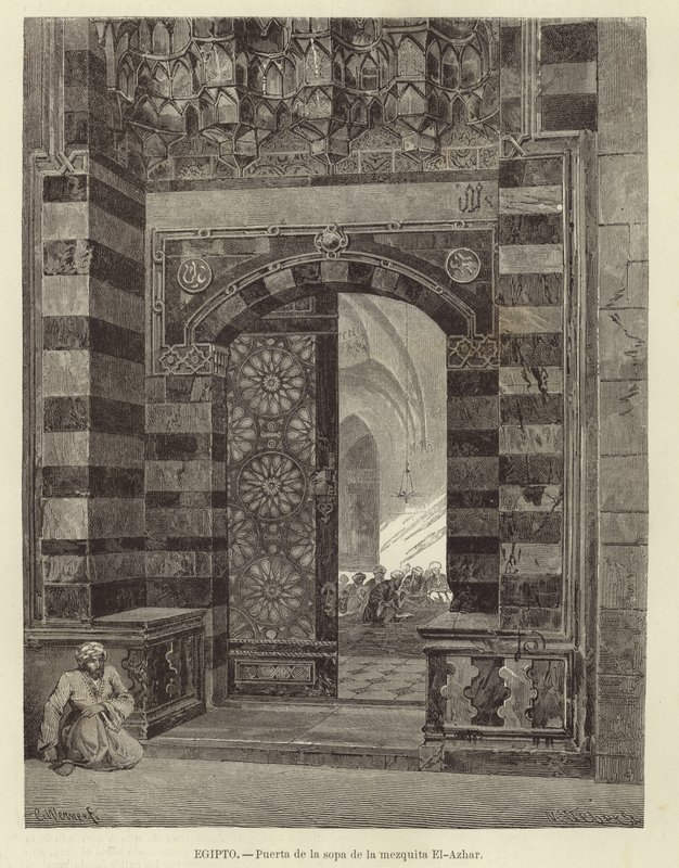 Egypte - Poort naar de Al-Azhar-moskee door Carl Friedrich Heinrich Werner
