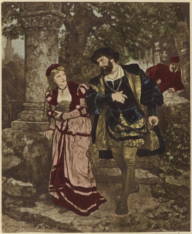 Faust en Margaretha door Carl Ludwig Friedrich Becker