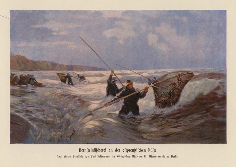 Amber verzamelen in de Oostzee, Oost-Pruisen door Carl Saltzmann