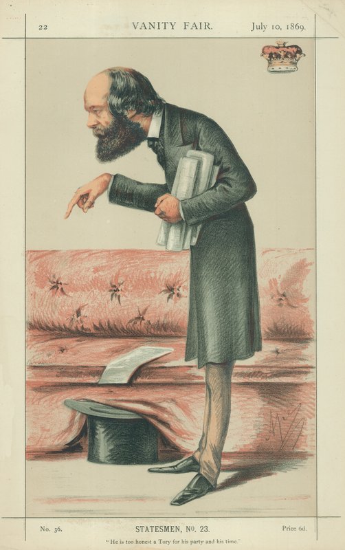Markies van Salisbury, Hij is te eerlijk een Tory voor zijn partij en zijn tijd, 10 juli 1869, Vanity Fair cartoon door Carlo Pellegrini