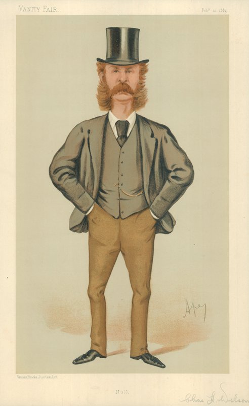 Mr Charles Henry Wilson, Hull, 21 februari 1885, Vanity Fair cartoon door Carlo Pellegrini
