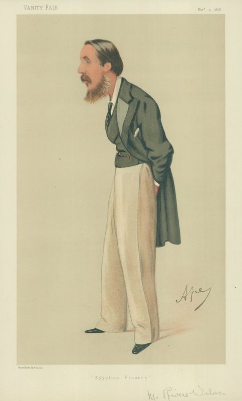 Mr Rivers Wilson, Egyptische financiën, 9 november 1878, Vanity Fair cartoon door Carlo Pellegrini