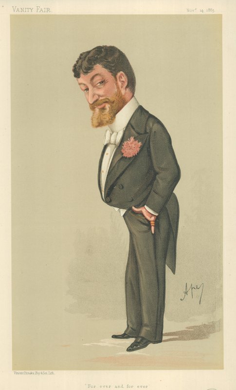 Signor Paolo Tosti, Voor altijd en voor altijd, 14 november 1885, Vanity Fair cartoon door Carlo Pellegrini
