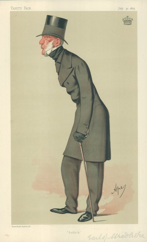 De graaf van Stradbroke, Suffolk, 31 juli 1875, Vanity Fair cartoon door Carlo Pellegrini