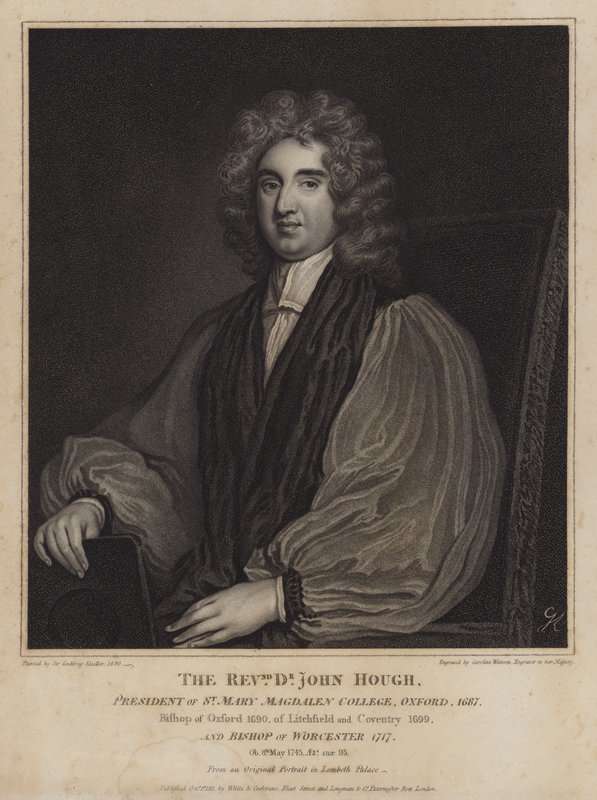 John Hough, Engelse bisschop en president van Magdalen College, Oxford door Caroline Watson