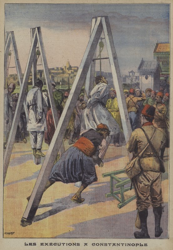 Executies van deelnemers aan de Ottomaanse tegenstaatsgreep van 1909 in Constantinopel door Carrey