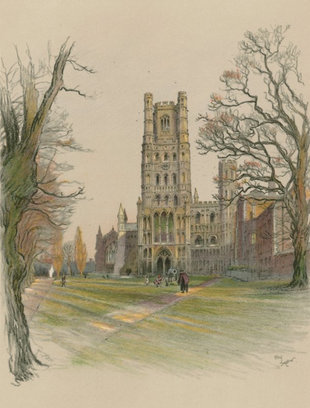 Kathedraal van Ely door Cecil Charles Windsor Aldin