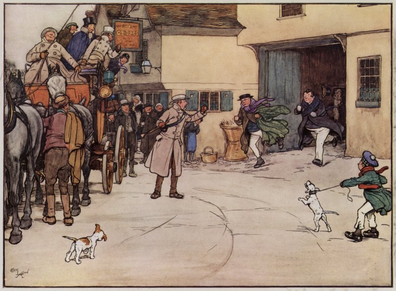 Illustratie voor The Pickwick Papers door Cecil Aldin door Cecil Charles Windsor Aldin