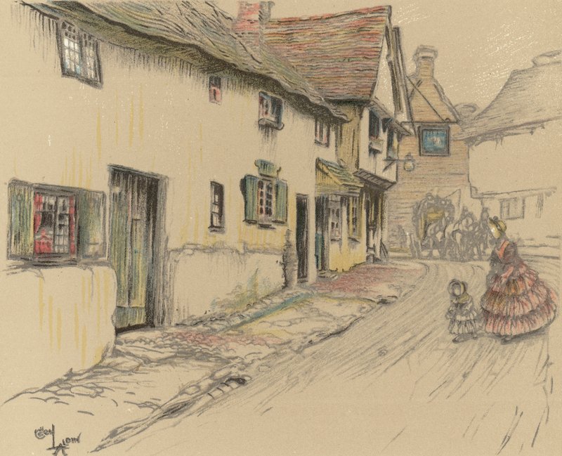 The George Inn, Dorchester door Cecil Charles Windsor Aldin