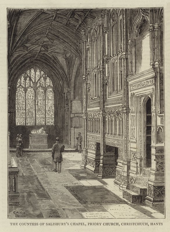 De kapel van de gravin van Salisbury, Priory Church, Christchurch, Hants door Charles A. Cox