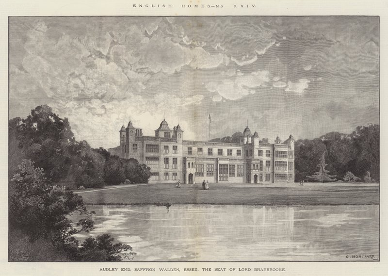 Audley End, Saffron Walden, Essex, de zetel van Lord Braybrooke door Charles Auguste Loye