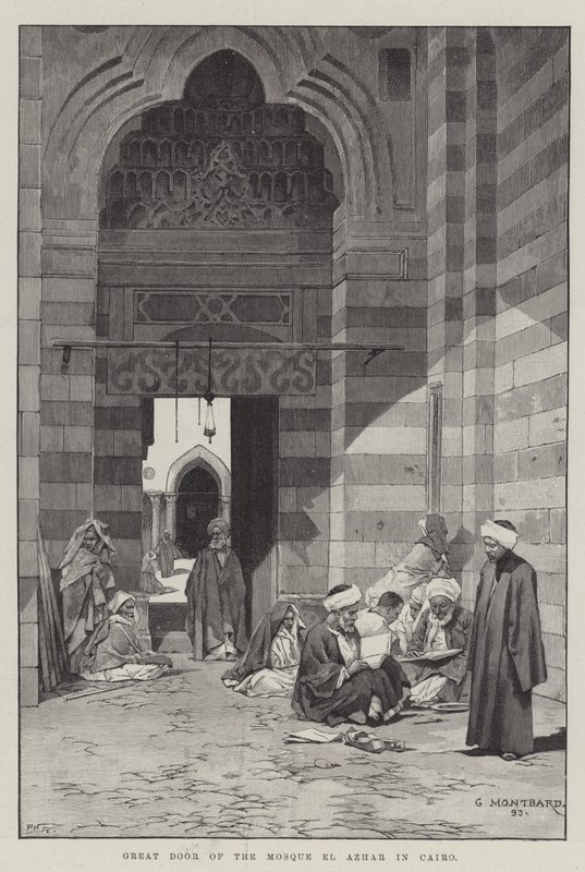 Grote Deur van de Moskee El Azhar in Caïro door Charles Auguste Loye