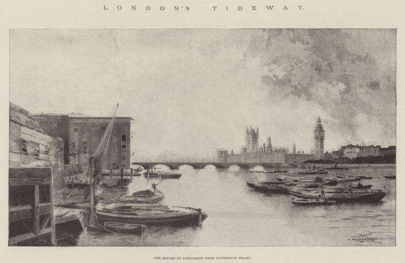 De getijdenweg van Londen door Charles Auguste Loye