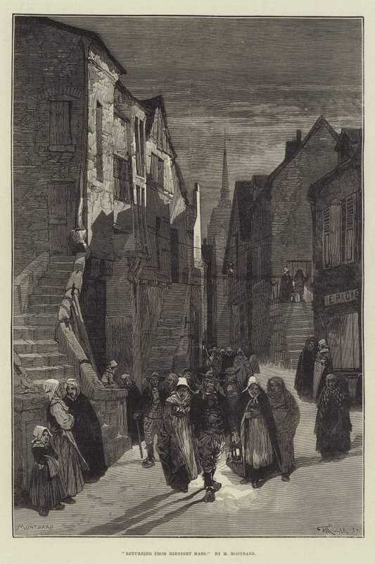 Terugkeer van de middernachtmis door Charles Auguste Loye