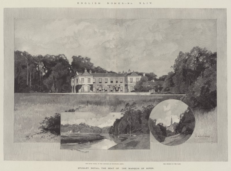 Studley Royal, de zetel van de markies van Ripon door Charles Auguste Loye