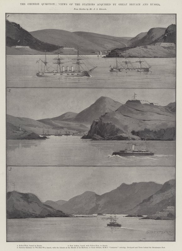 De Chinese Kwestie, Uitzichten van de Stations verworven door Groot-Brittannië en Rusland door Charles Auguste Loye